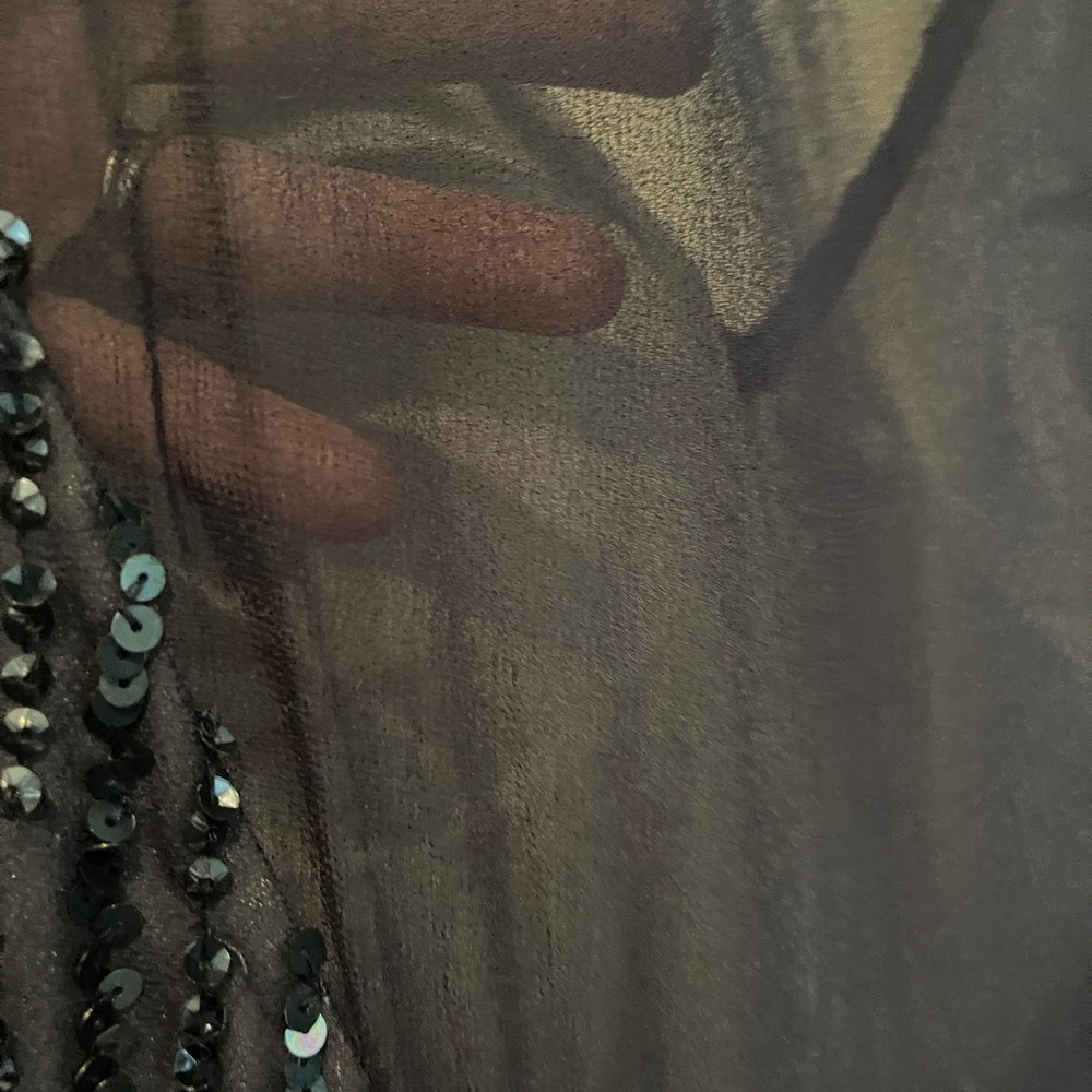 Navy sleeveless gown w sequins. Size 10 - Picture 6 of 9